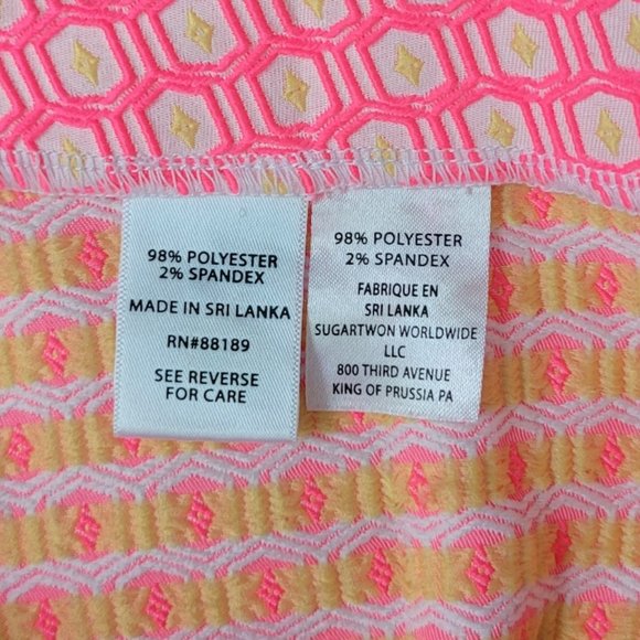Lilly Pulitzer Lisa Short Hotty Pink Geo Jacquard Size 0 - Picture 8 of 8